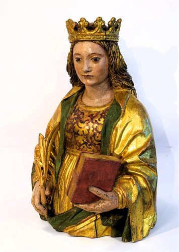 "Saint Catherine" Polychrome wood 